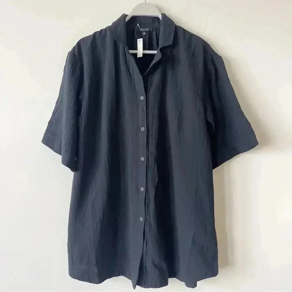 Madewell Lightspun Cover-Up Mini Shirtdress Black XS NWT - Picture 5 of 8